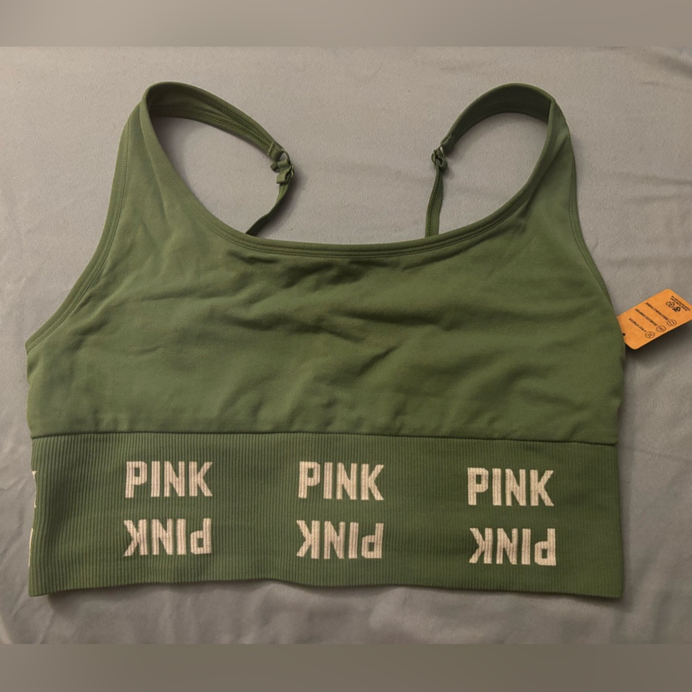 NWT Pink by Victoria’s Secret green sports bra size  XL